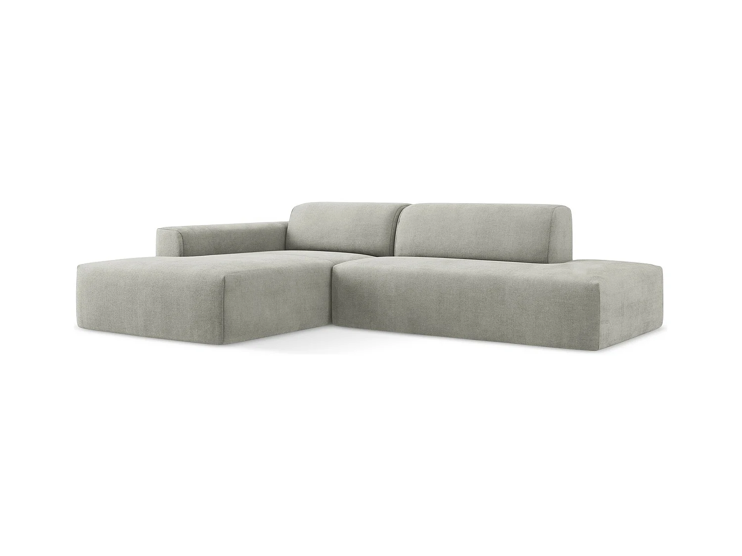 3-Sitzer Modulares Ecksofa - Ecke Rechts - Strukturstoff - Hellgrau - KELI