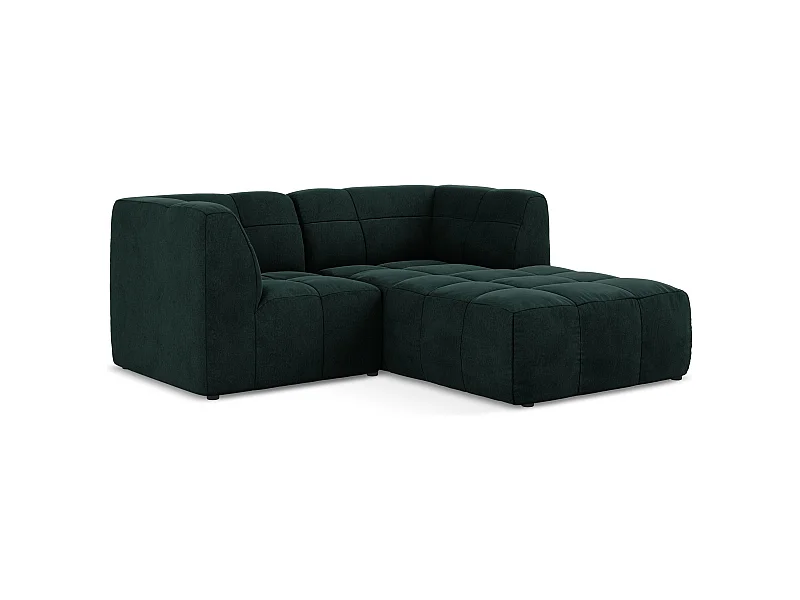 2,5-Sitzer Modulares Ecksofa - Ecke Rechts - Samt - Grau Grün - ALOHA