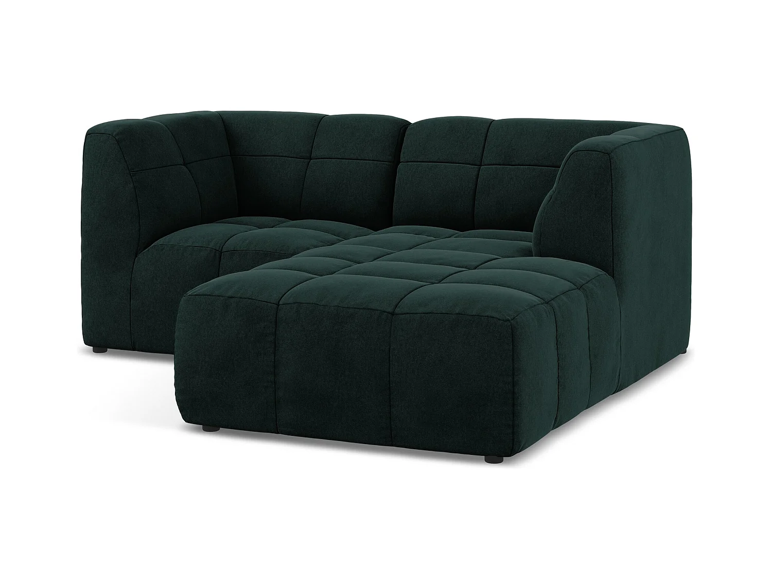 Modulaire hoekbank rechts van grijsgroen velours - ALOHA