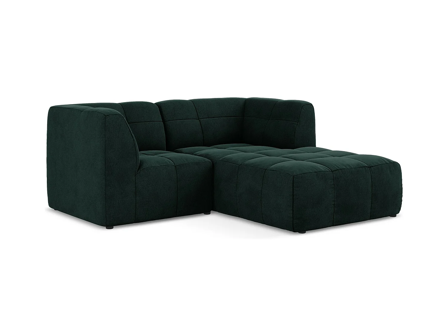 2,5-Sitzer Modulares Ecksofa - Ecke Rechts - Samt - Grau Grün - ALOHA