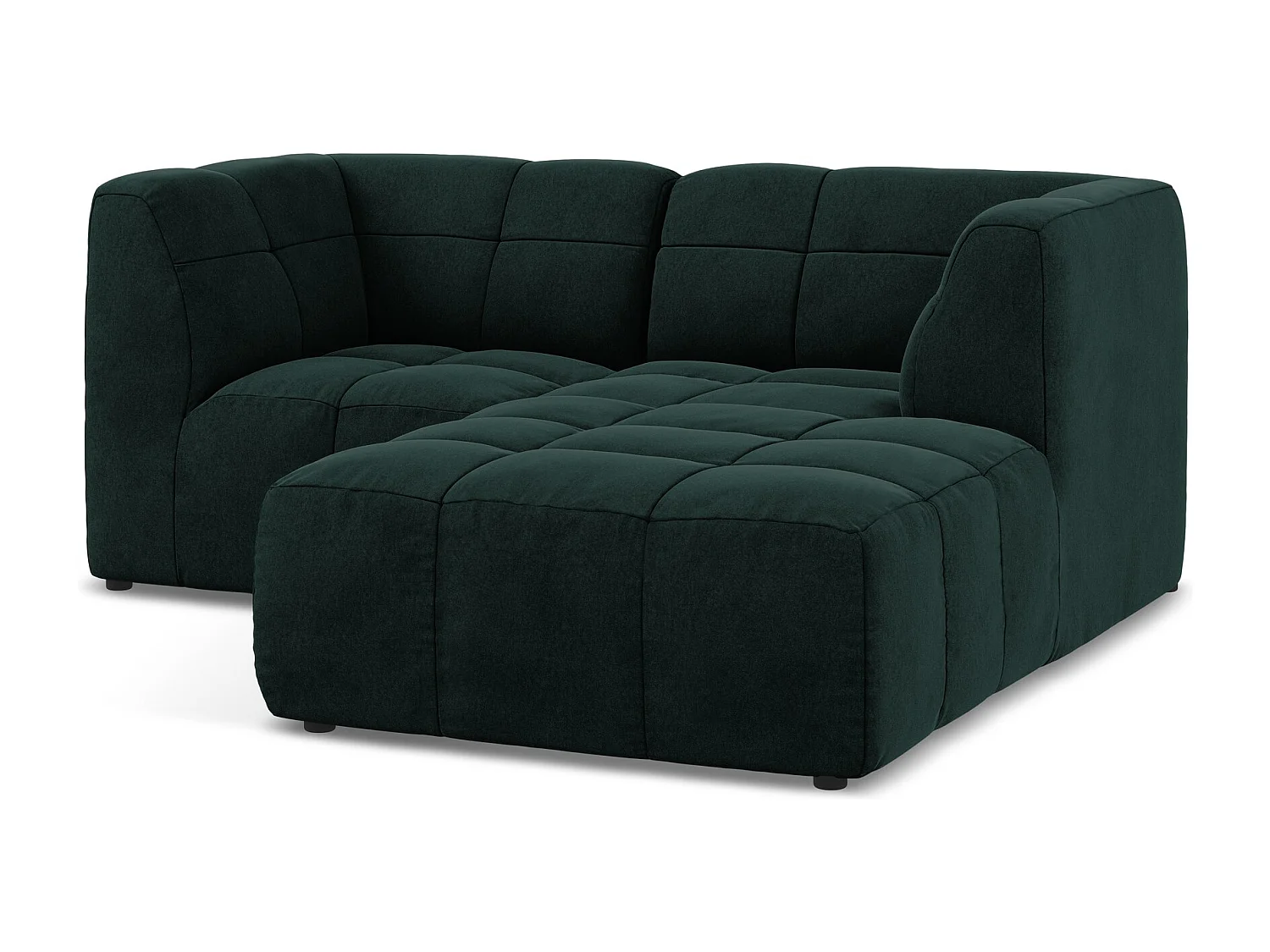 Modulaire hoekbank rechts van grijsgroen velours - ALOHA