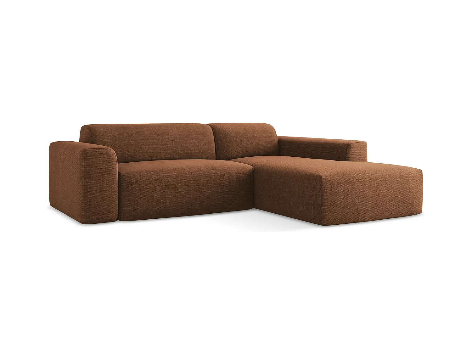 3-Sitzer Modulares Ecksofa - Ecke Rechts - Strukturstoff - Terrakotta - KELI