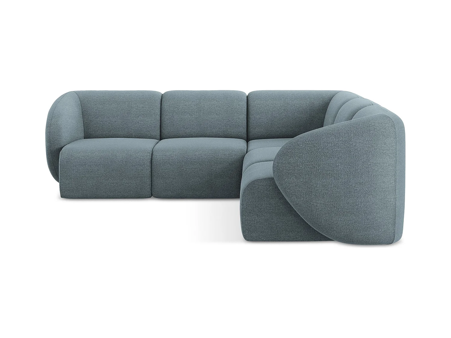 Modulares Ecksofa - - Bouclé - Jeans - LANI