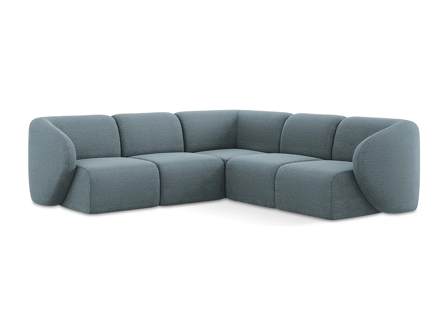Modulares Ecksofa - - Bouclé - Jeans - LANI