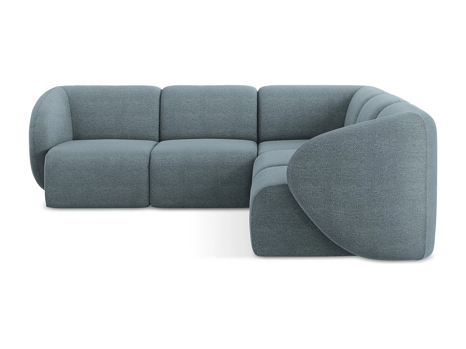 Modulares Ecksofa - - Bouclé - Jeans - LANI