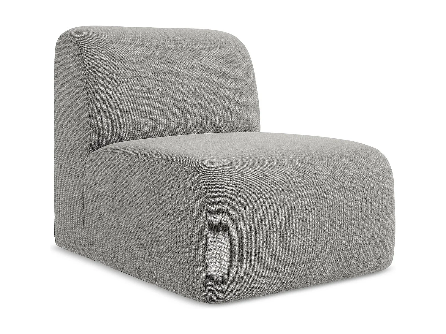 Fauteuil pour canapé modulable en tissu bouclette - gris clair - LANI