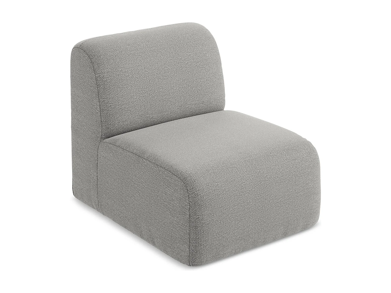 Fauteuil pour canapé modulable en tissu bouclette - gris clair - LANI
