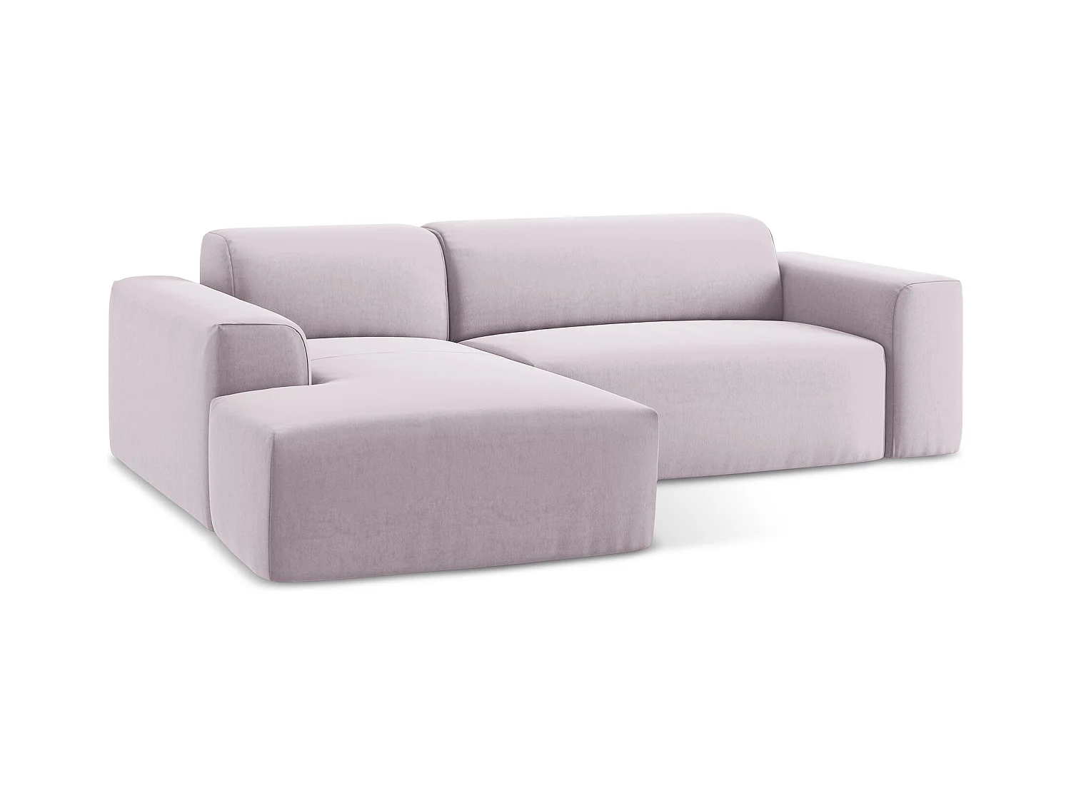3-Sitzer Modulares Ecksofa - Ecke Links - Samt - Lavendel - KELI