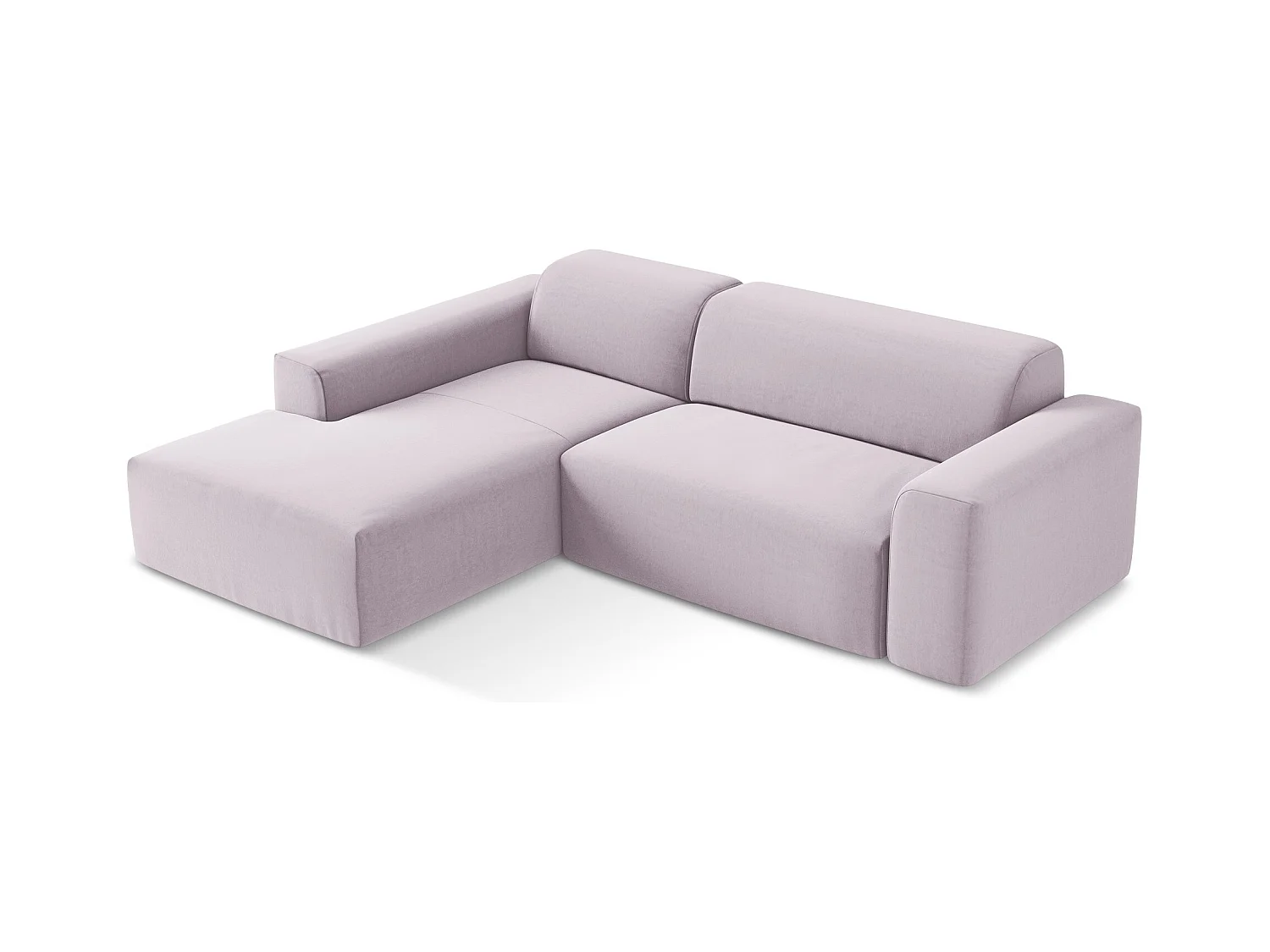 3-Sitzer Modulares Ecksofa - Ecke Links - Samt - Lavendel - KELI