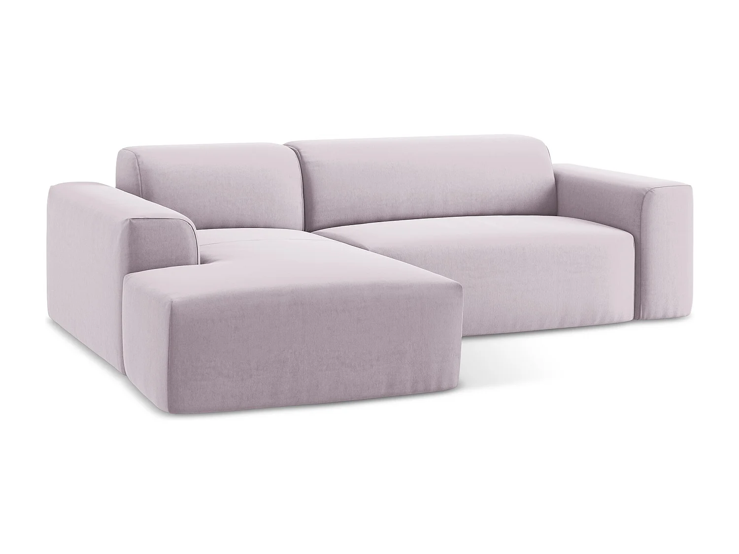 Canapé d'angle 3 places modulaire gauche en velours - lavande - KELI