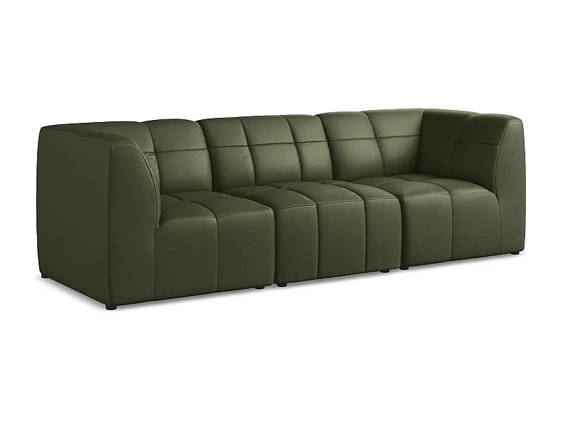 Driezits modulaire bank van groente kunstleer - ALOHA