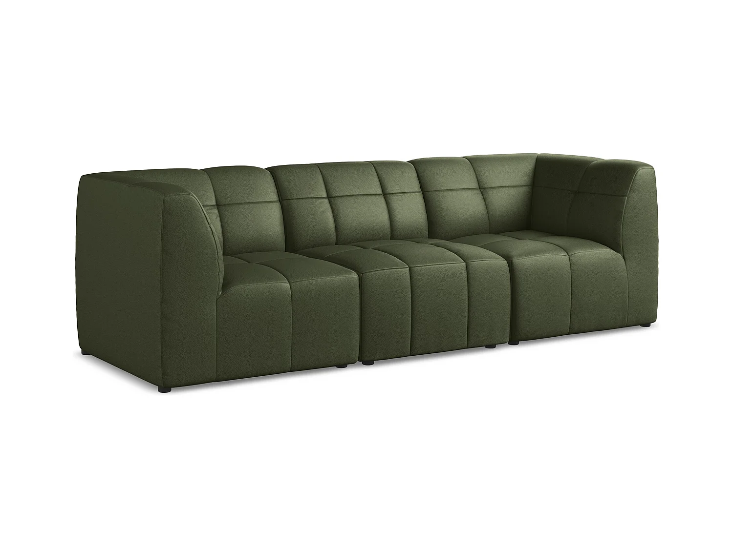 Modulares 3-Sitzer Sofa - - Kunstleder - Grün - ALOHA