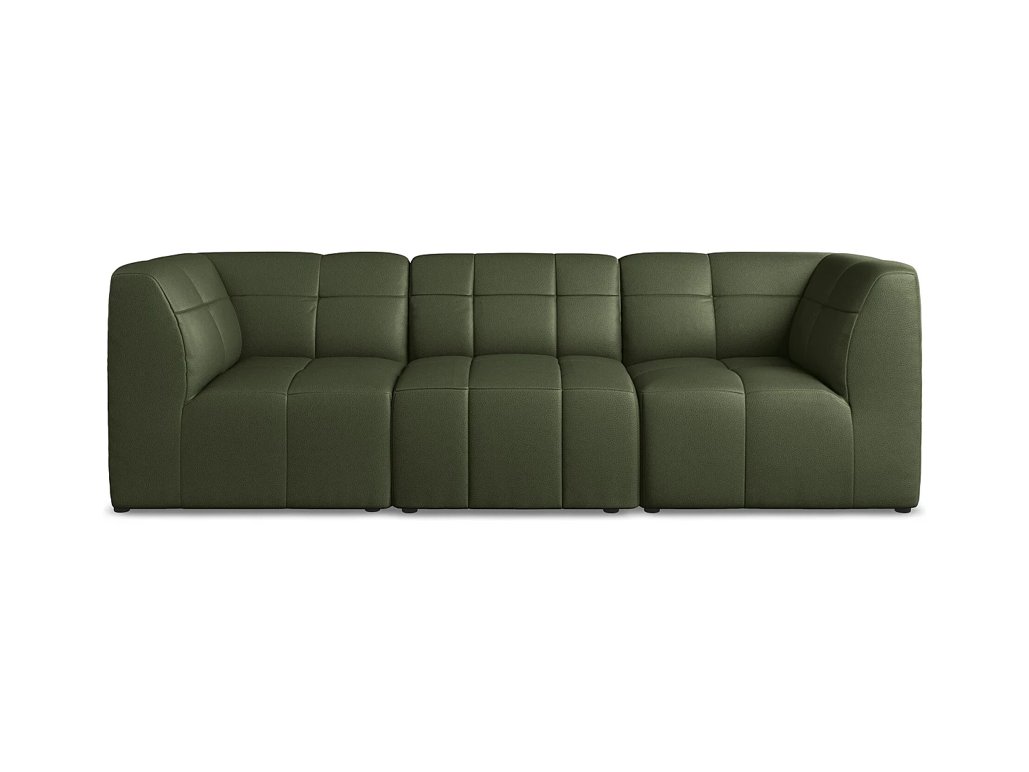 Modulares 3-Sitzer Sofa - - Kunstleder - Grün - ALOHA