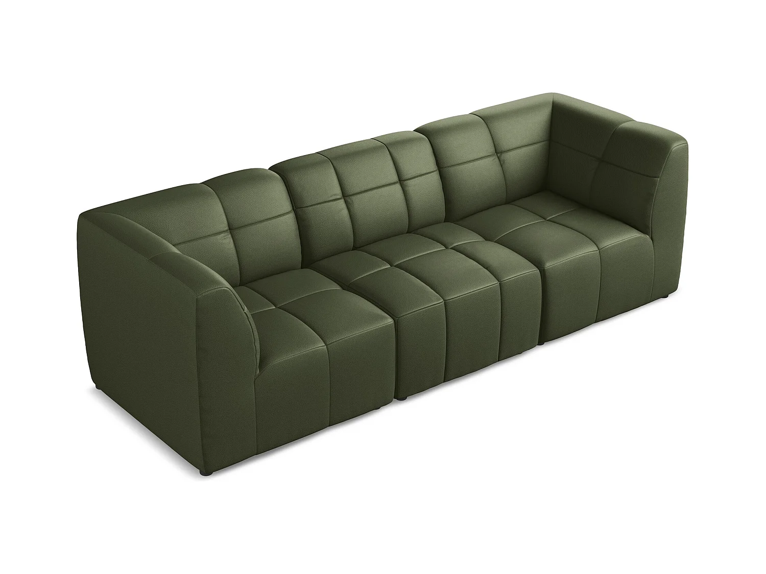 Modulares 3-Sitzer Sofa - - Kunstleder - Grün - ALOHA