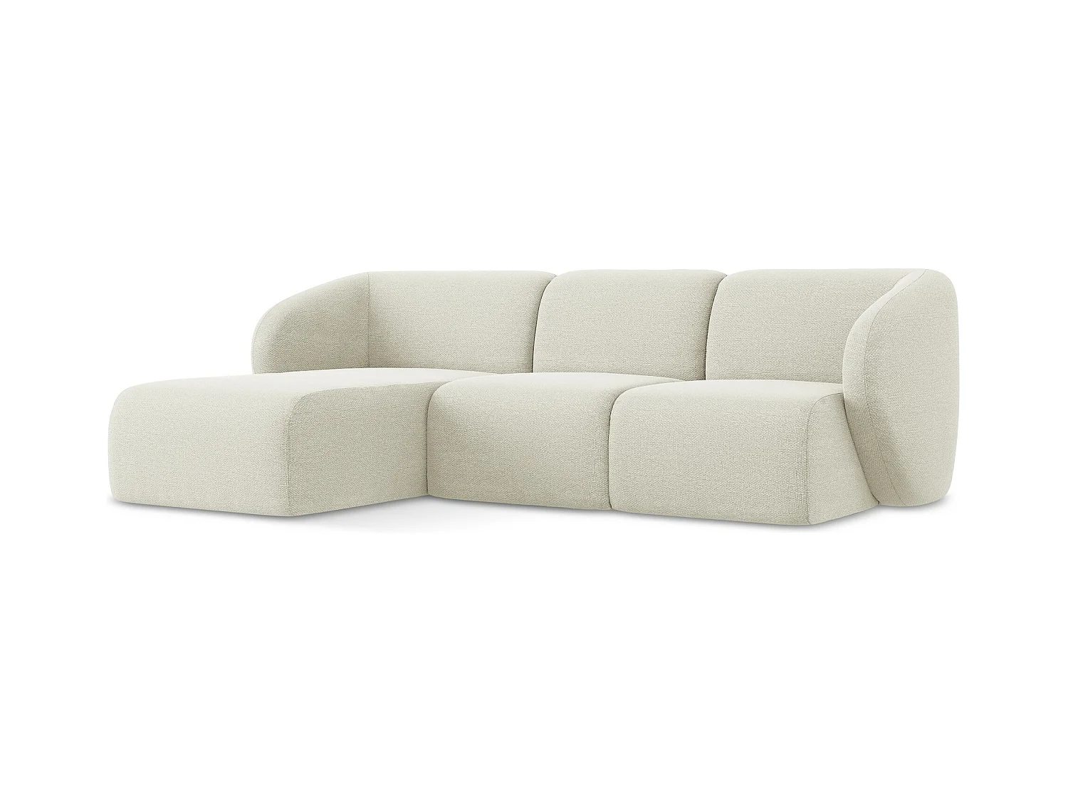3-Sitzer Modulares Ecksofa - Ecke Links - Bouclé - Sand - LANI