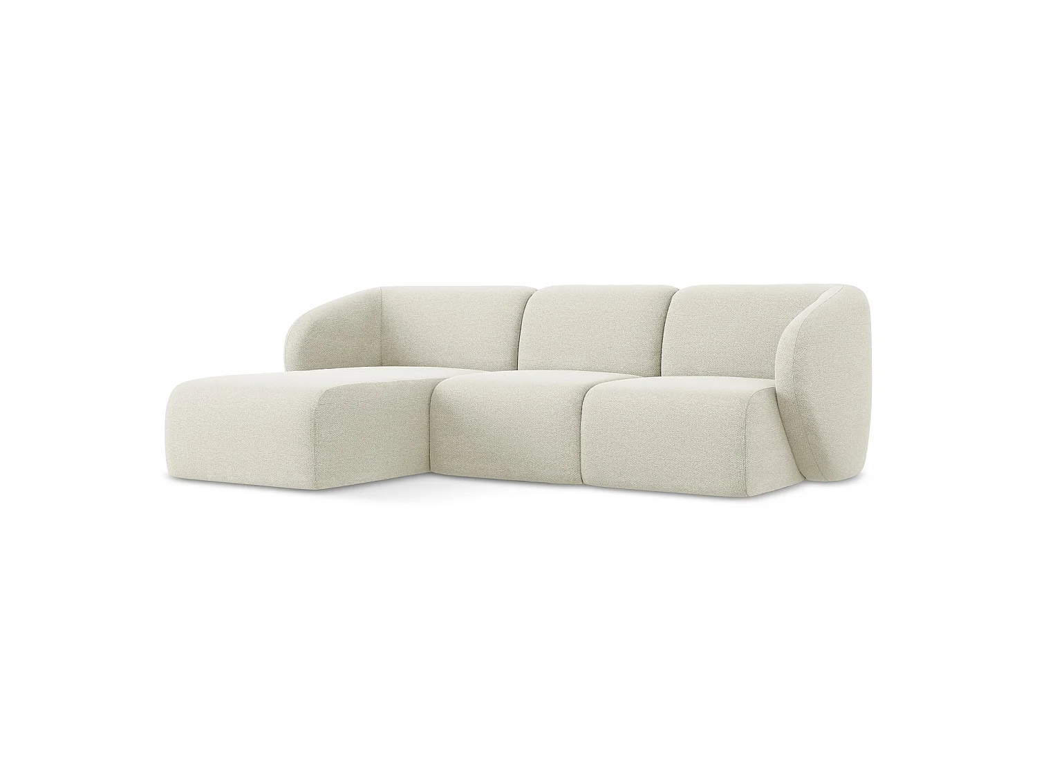 Modulaire hoekbank links van zand bouclé - CERVO