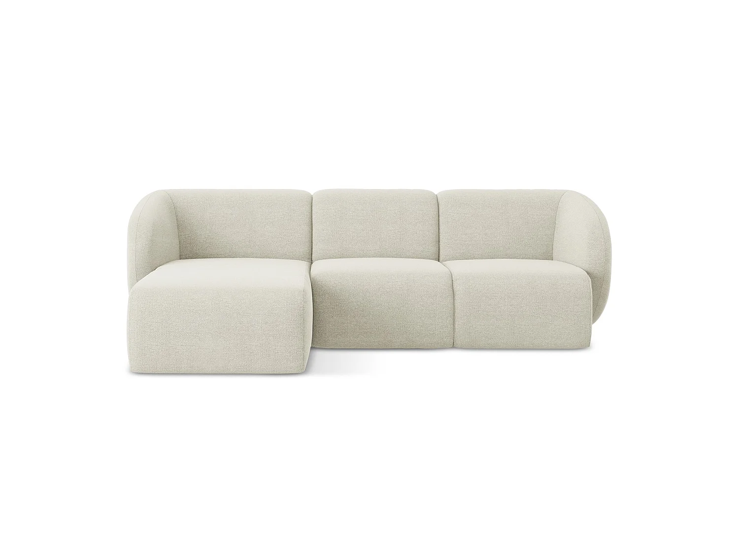 Modulaire hoekbank links van zand bouclé - CERVO