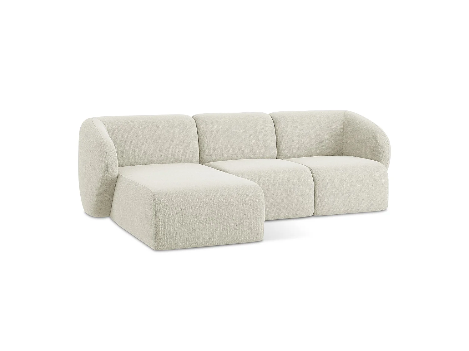 Modulaire hoekbank links van zand bouclé - CERVO