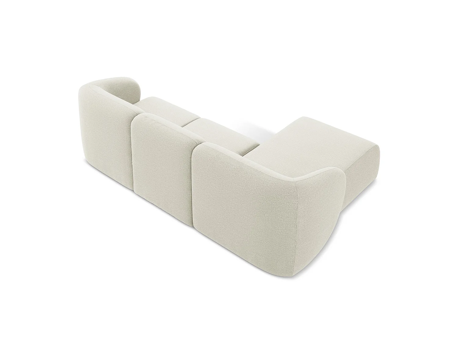 Modulaire hoekbank links van zand bouclé - CERVO