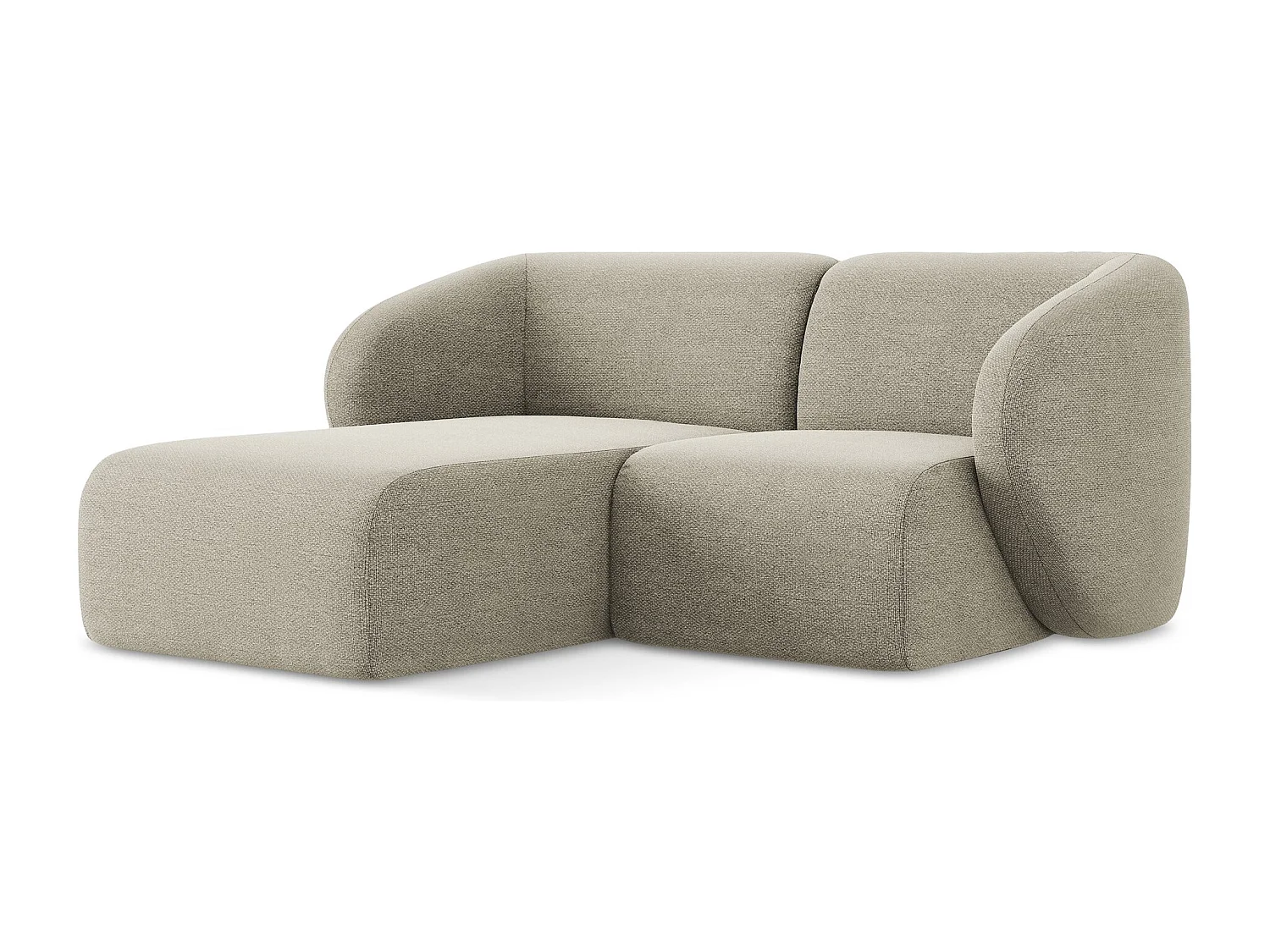 Modulaire hoekbank links van taupe bouclé - LANI