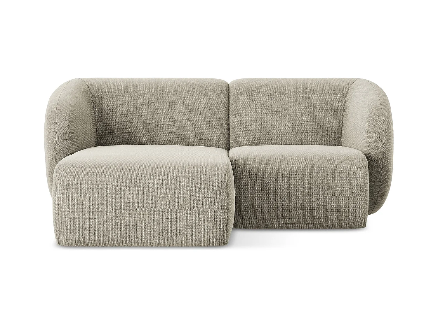 Modulaire hoekbank links van taupe bouclé - LANI