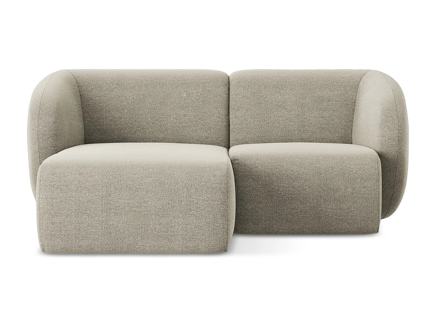 Modulaire hoekbank links van taupe bouclé - LANI