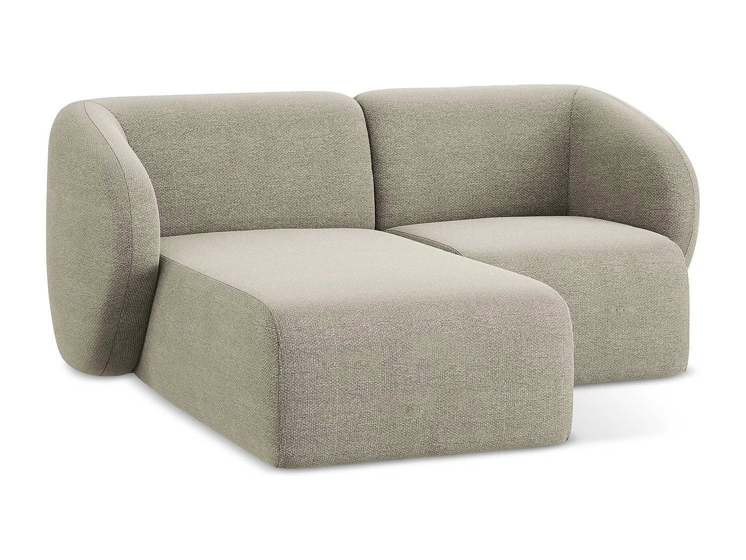 Modulaire hoekbank links van taupe bouclé - LANI