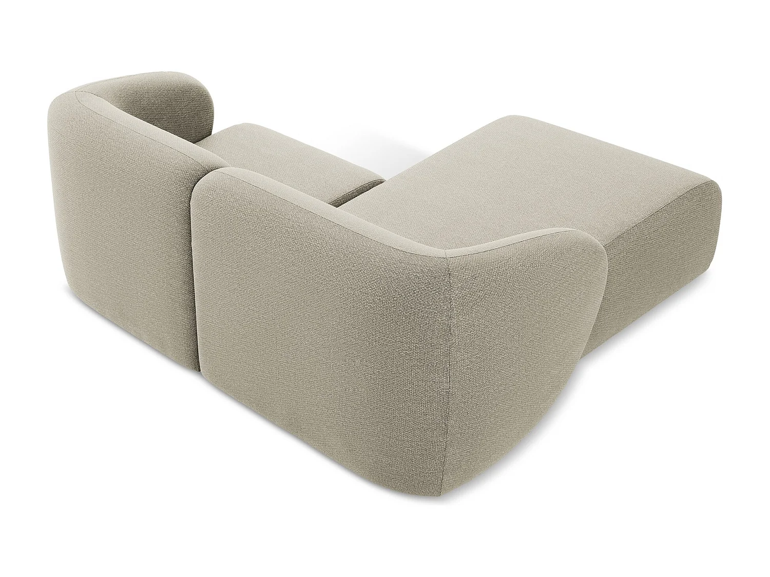 Modulaire hoekbank links van taupe bouclé - LANI