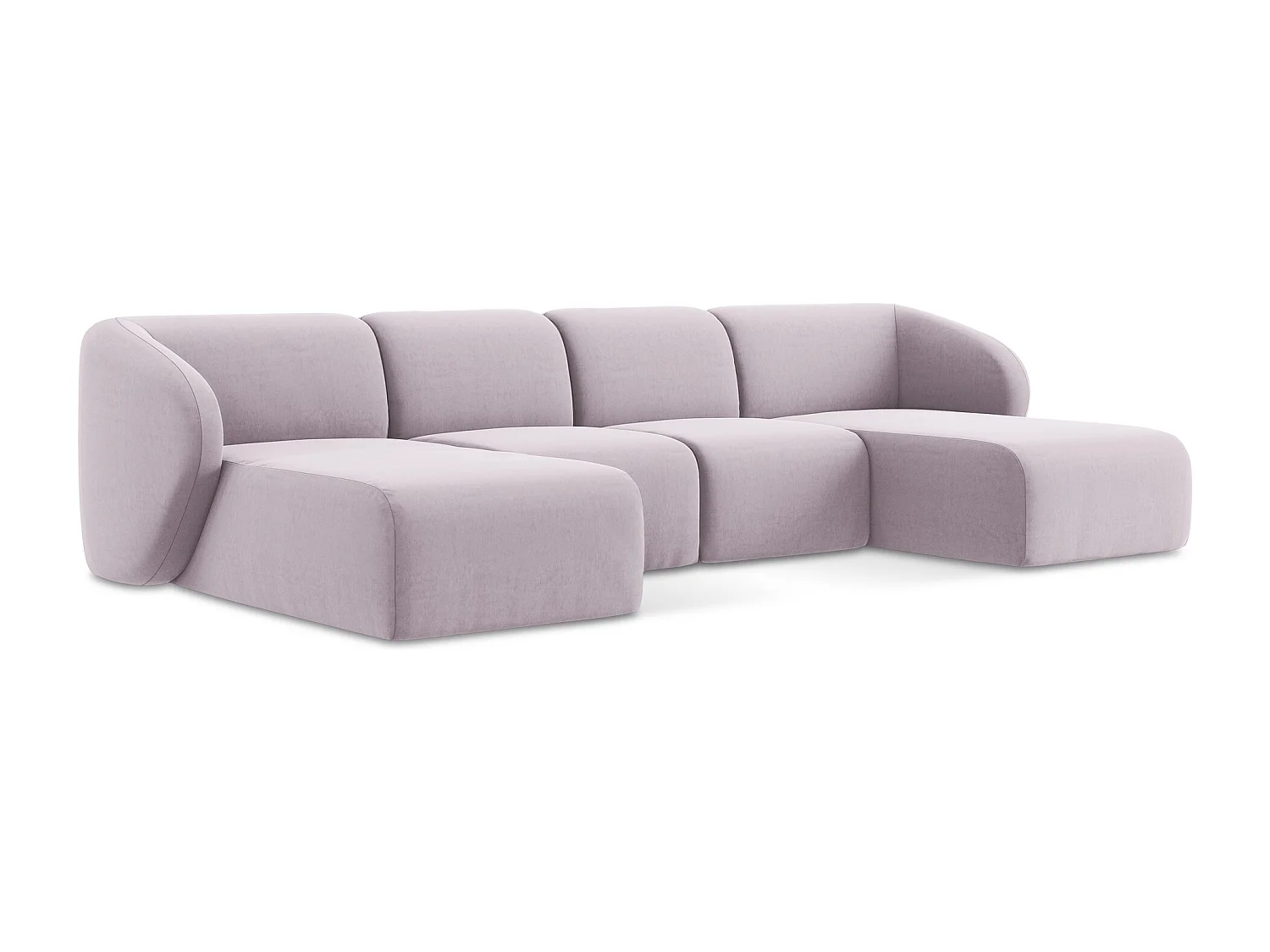 Große Wohnlandschaft - - Samt - Lavendel - LANI