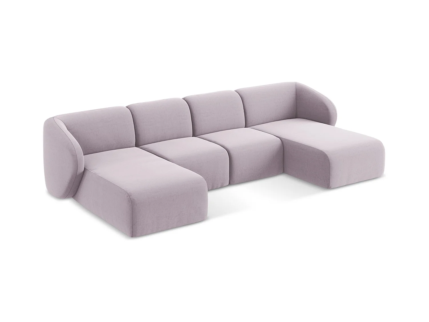 Große Wohnlandschaft - - Samt - Lavendel - LANI