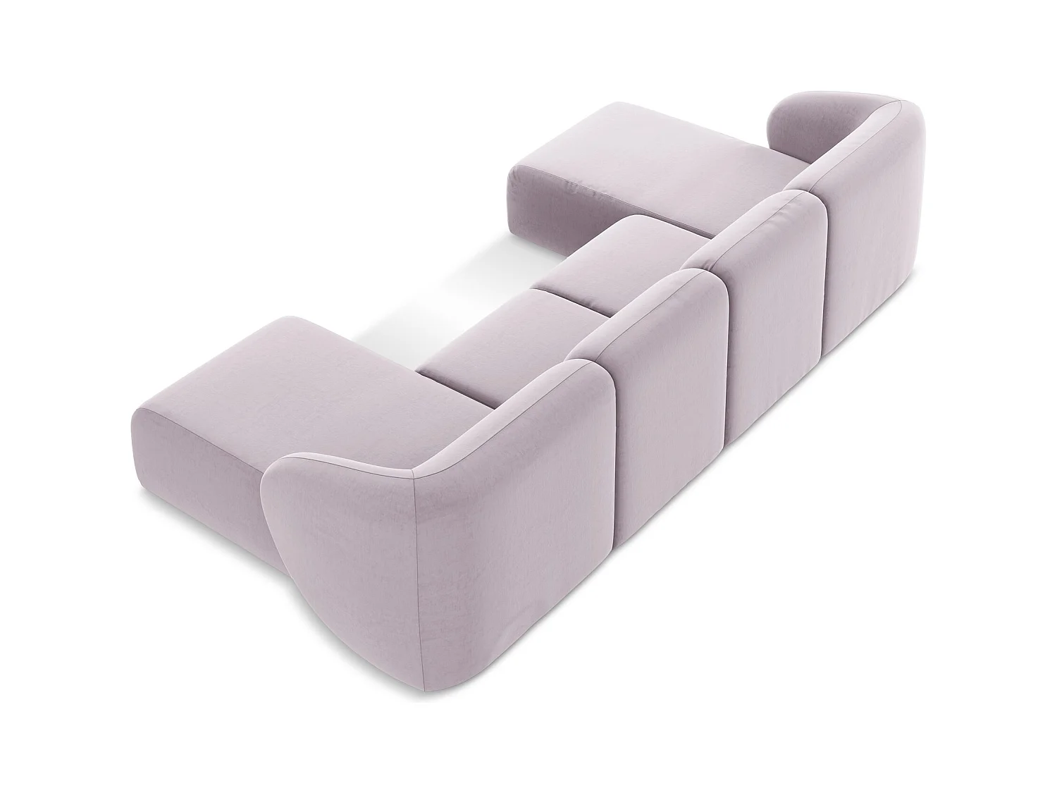 Große Wohnlandschaft - - Samt - Lavendel - LANI