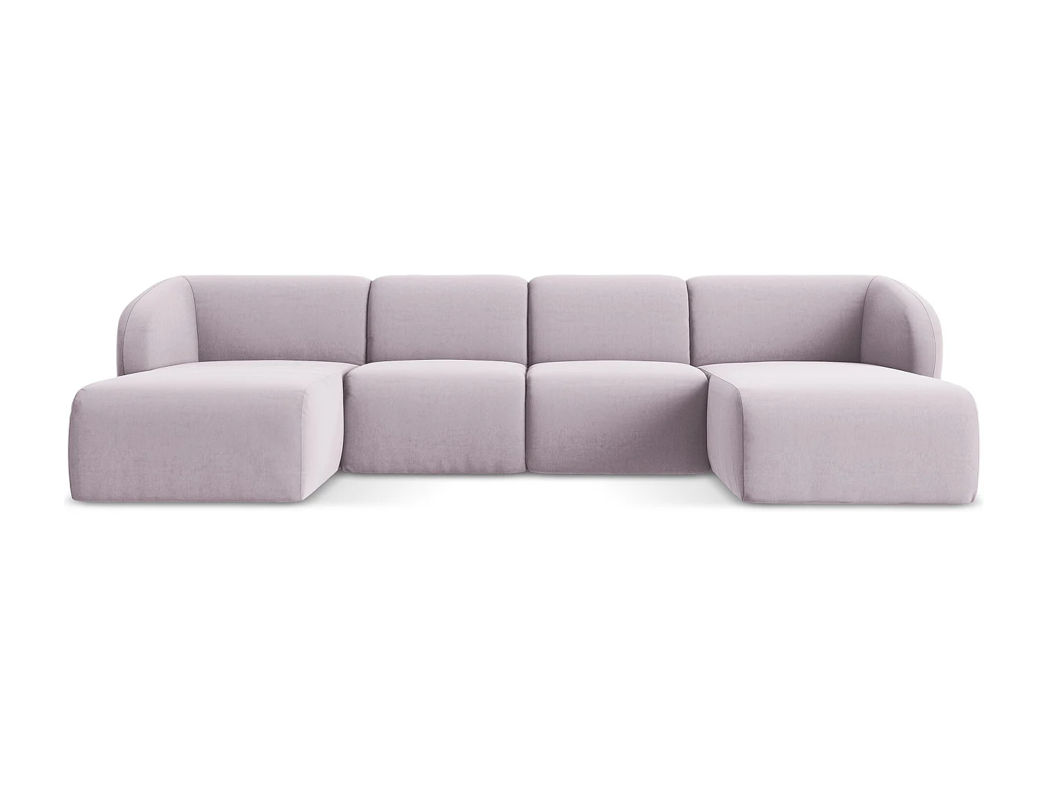 Canapé panoramique 4 places en velours - lavande - LANI