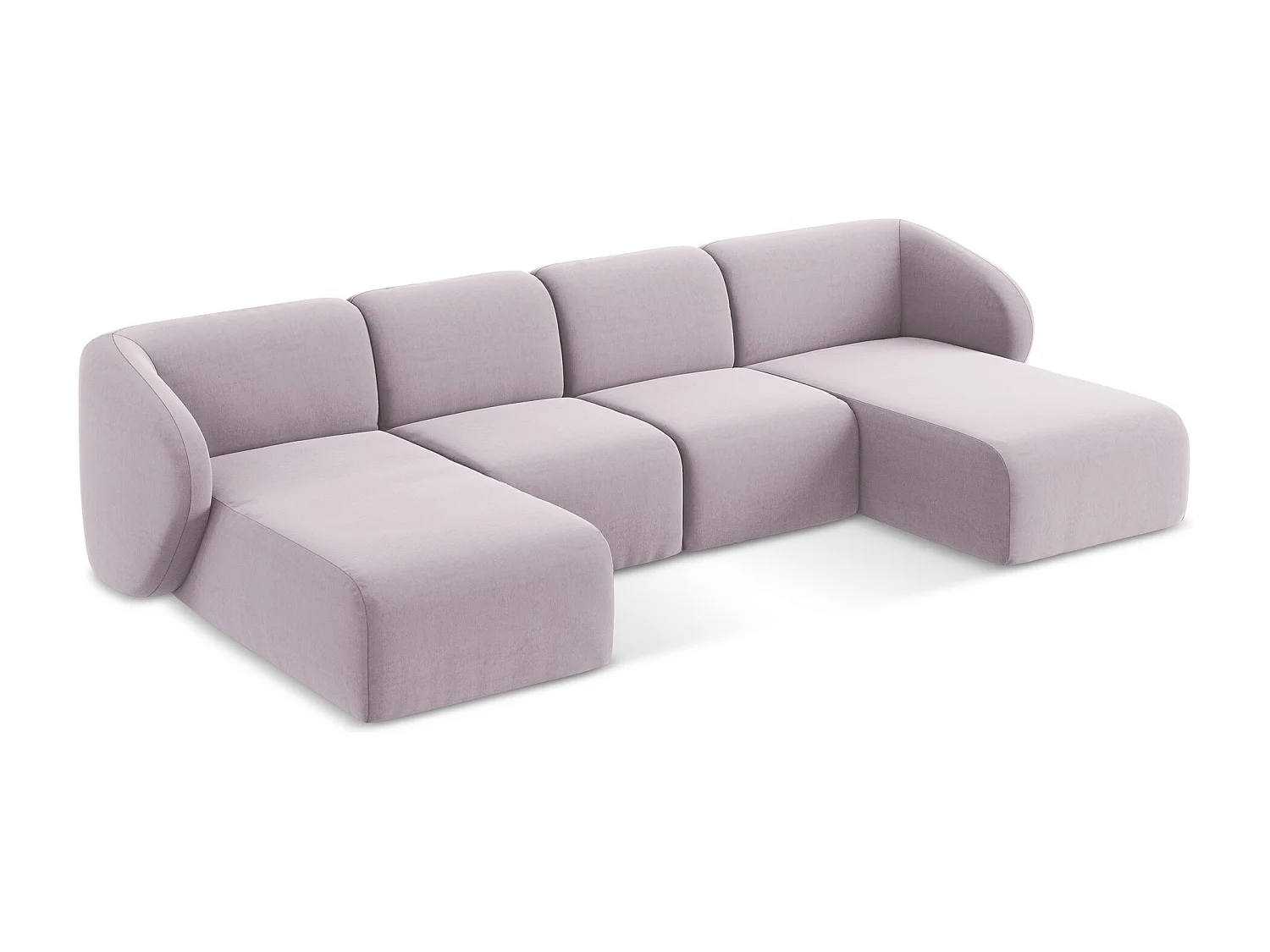 Canapé panoramique 4 places en velours - lavande - LANI