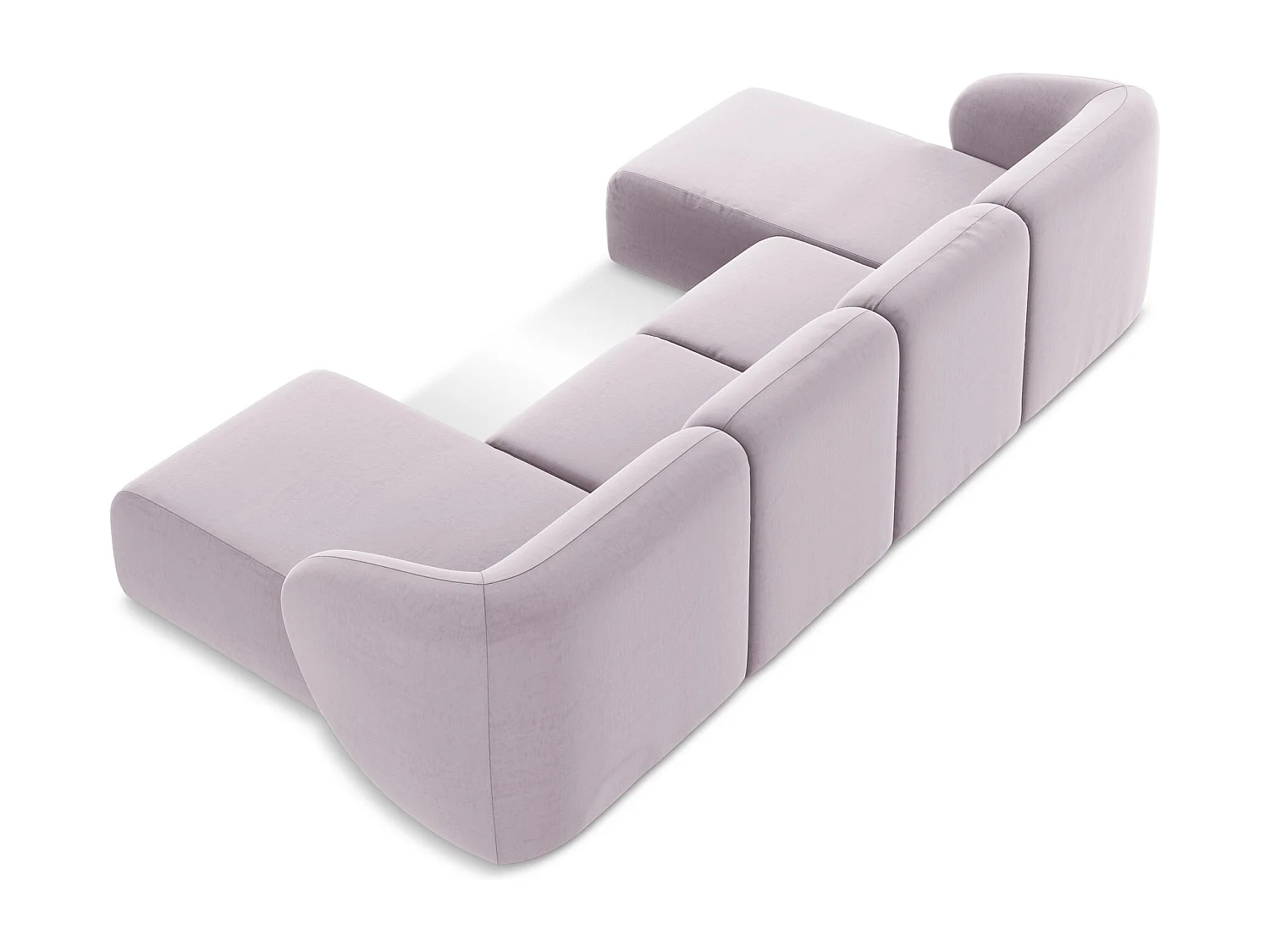 Canapé panoramique 4 places en velours - lavande - LANI