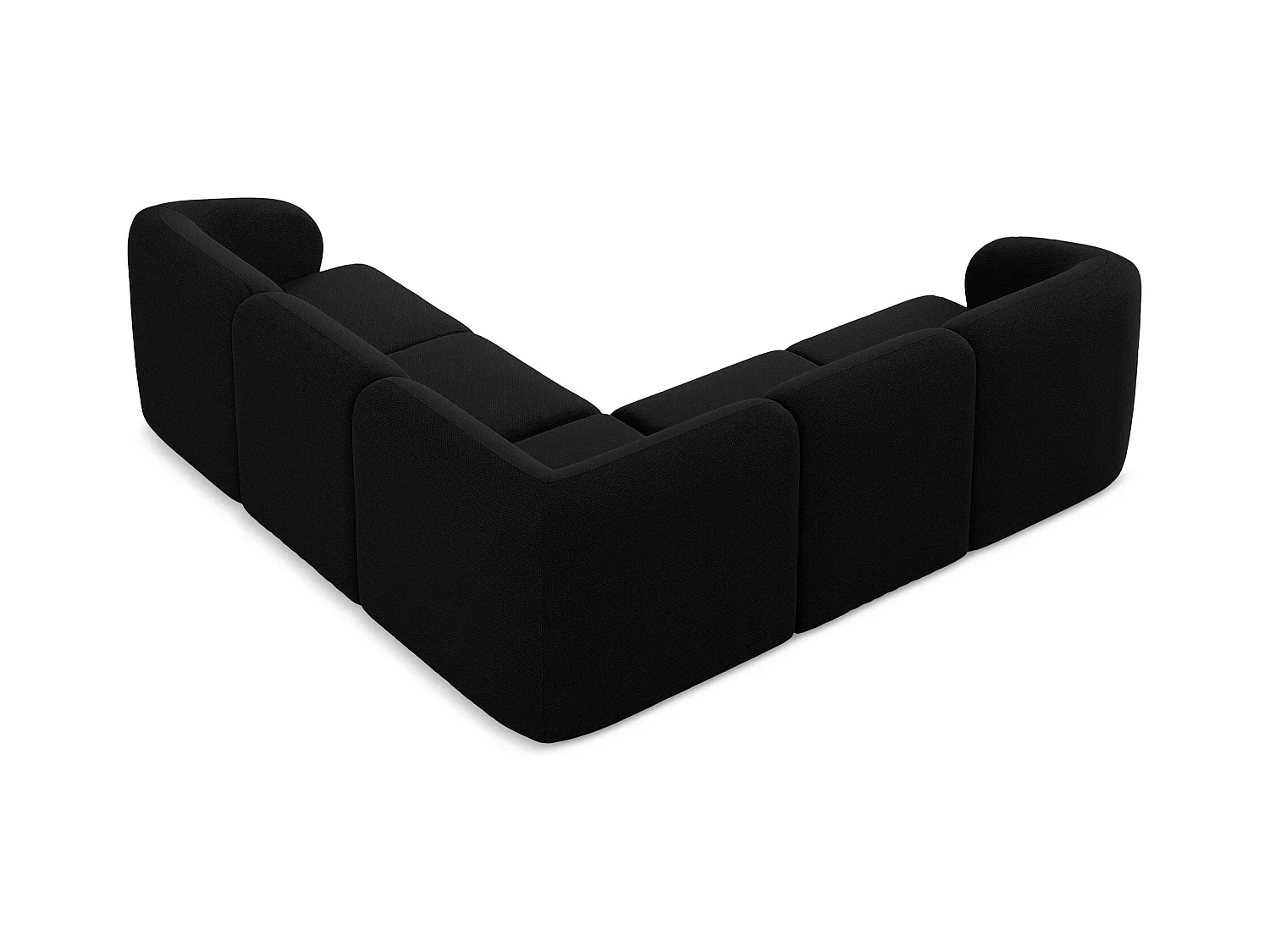 Modulares Ecksofa - - Bouclé - Schwarz - LANI