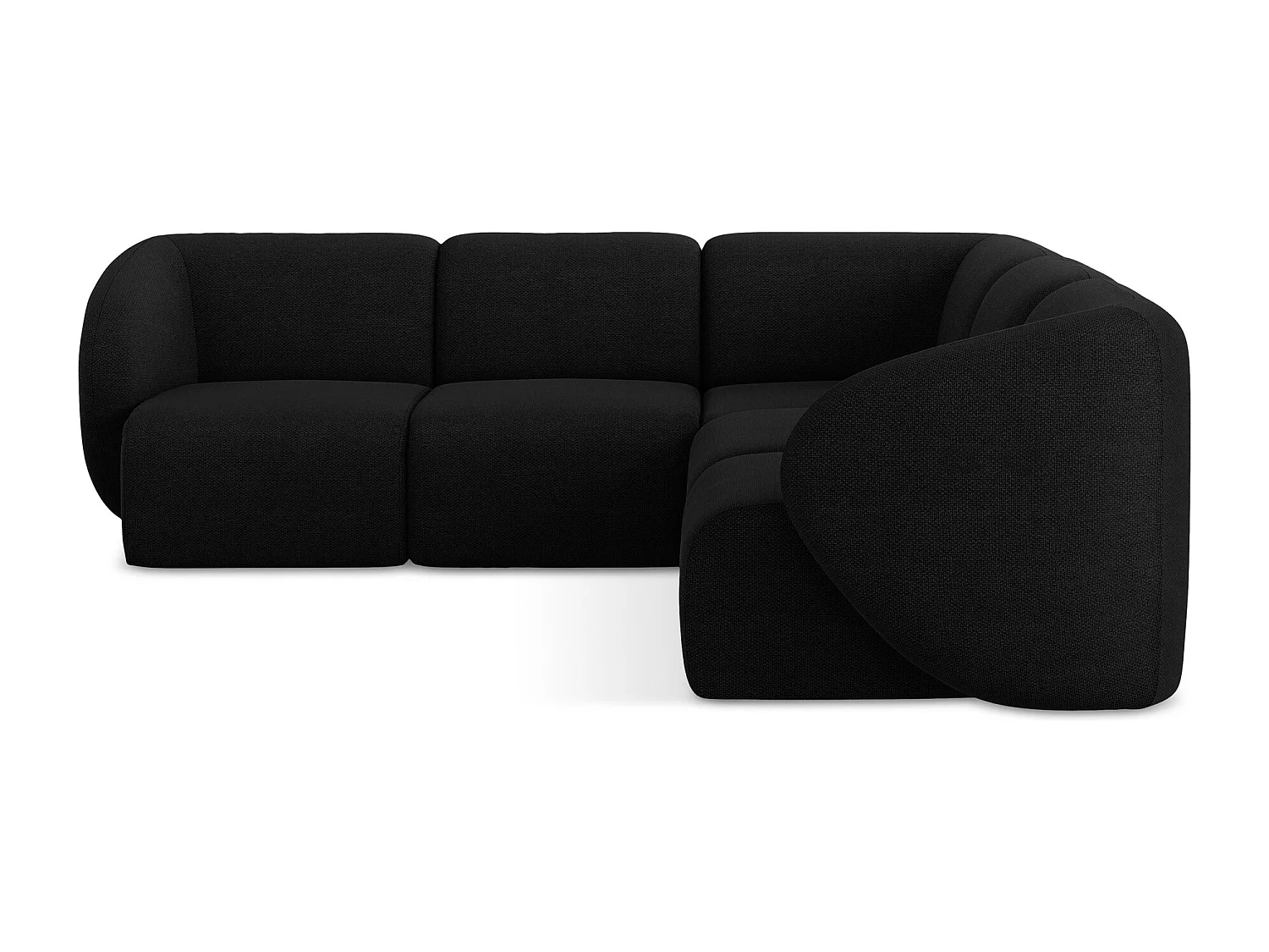 Modulares Ecksofa - - Bouclé - Schwarz - LANI