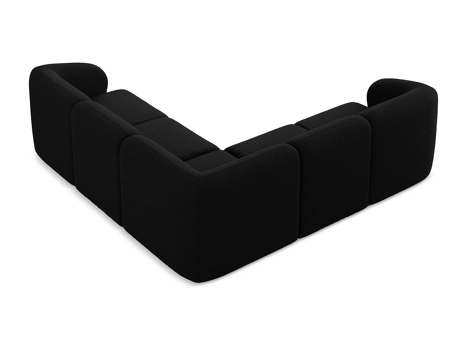Modulares Ecksofa - - Bouclé - Schwarz - LANI