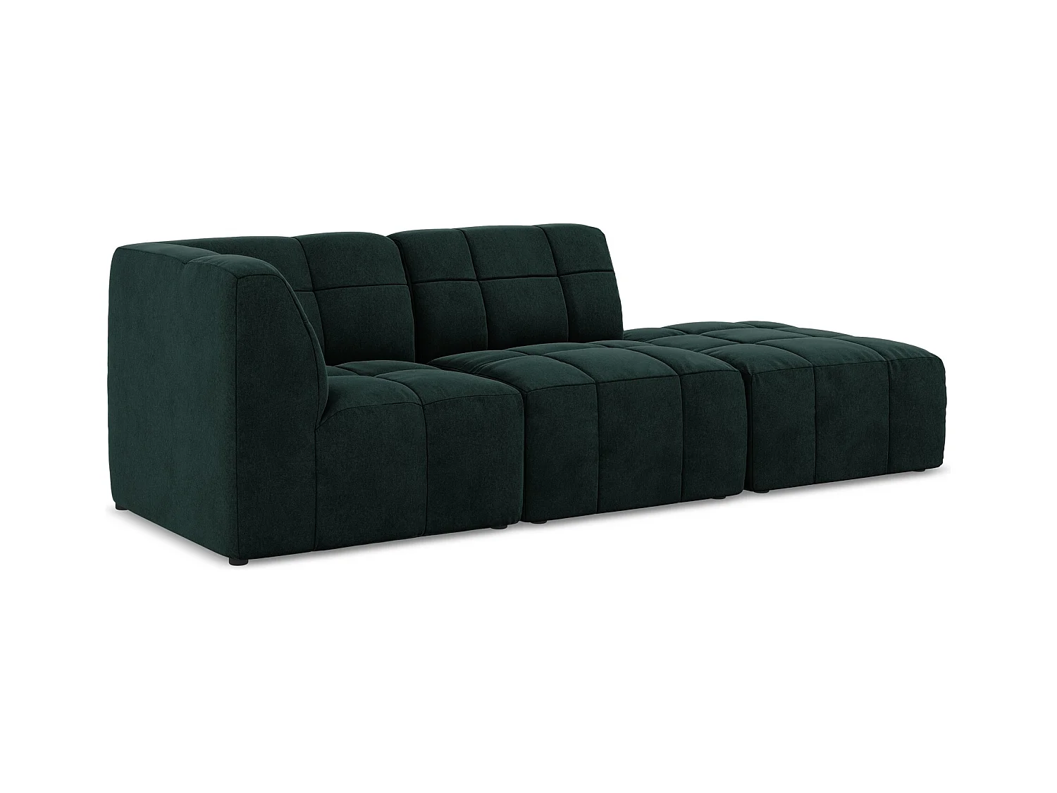 Narożnik prawostronny - z tkaniny welwetowej - szaro-zielony - ALOHA