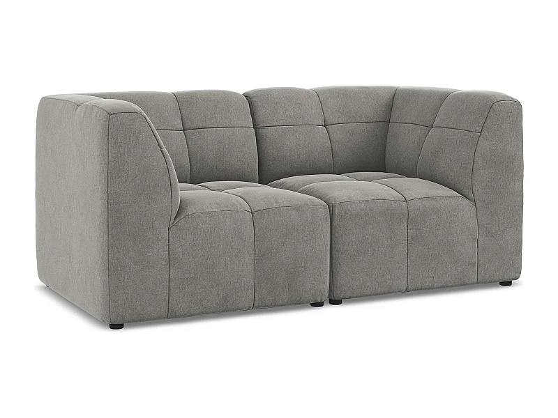 2-Sitzer Sofa - - Samt - Grau - ALOHA