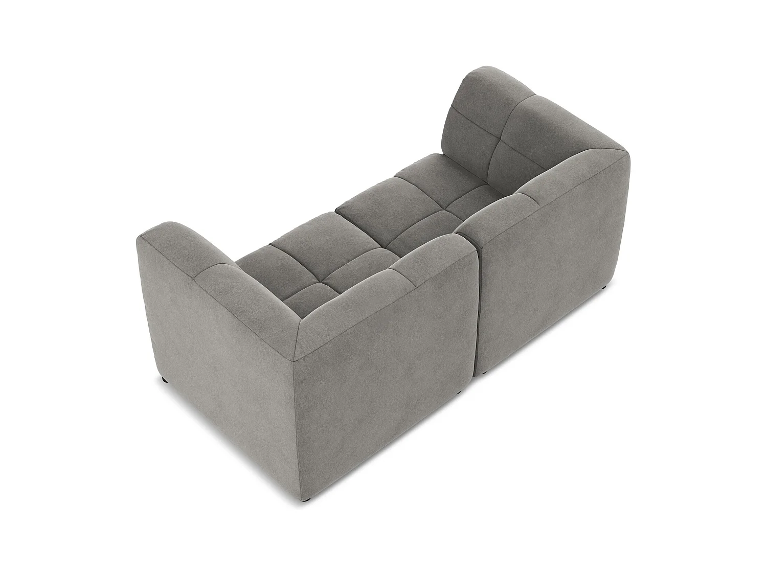 Tweezits modulaire bank van grijs velours - ALOHA