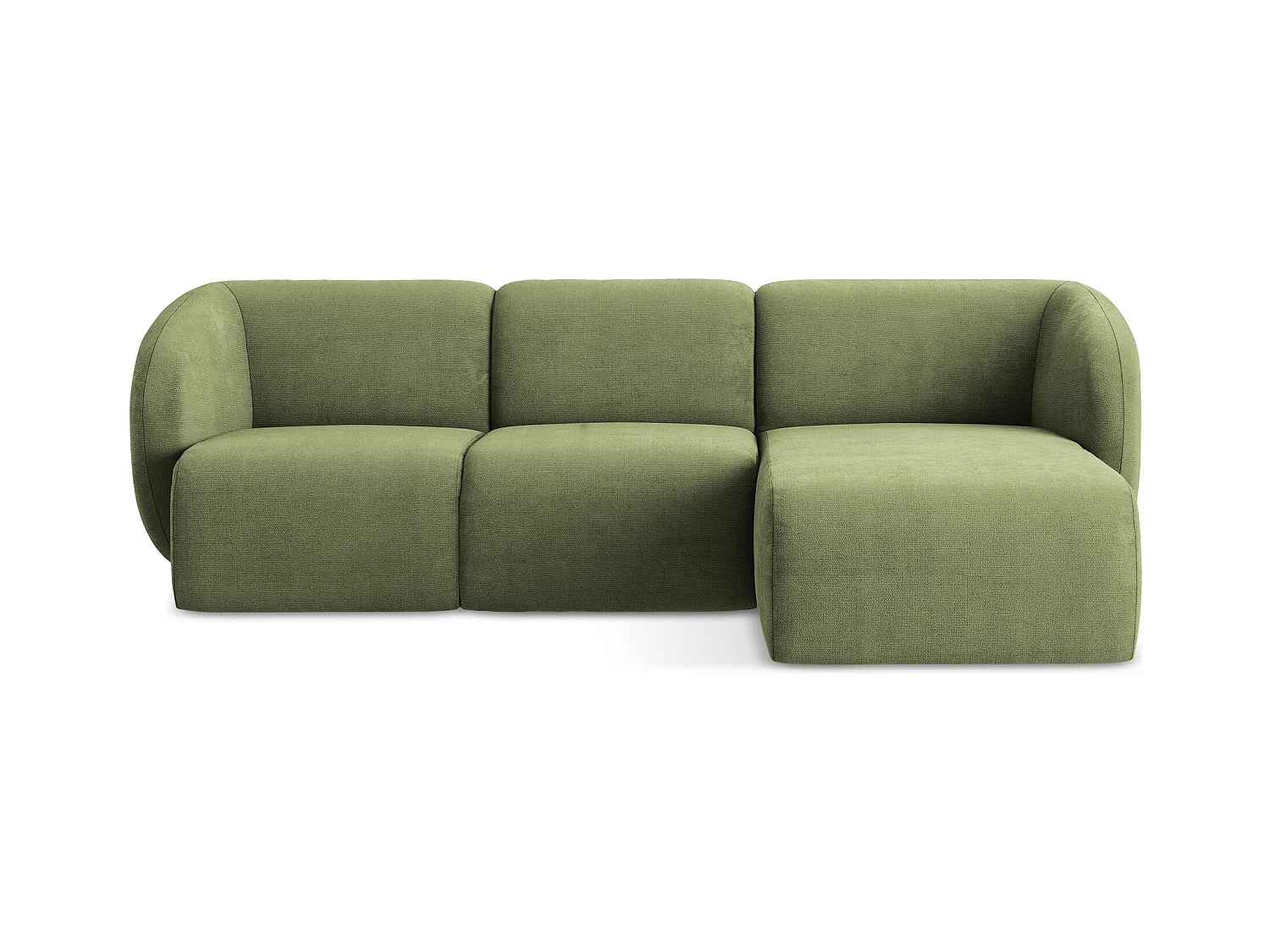 3-Sitzer Modulares Ecksofa - Ecke Rechts - Chenille - Grün - LANI
