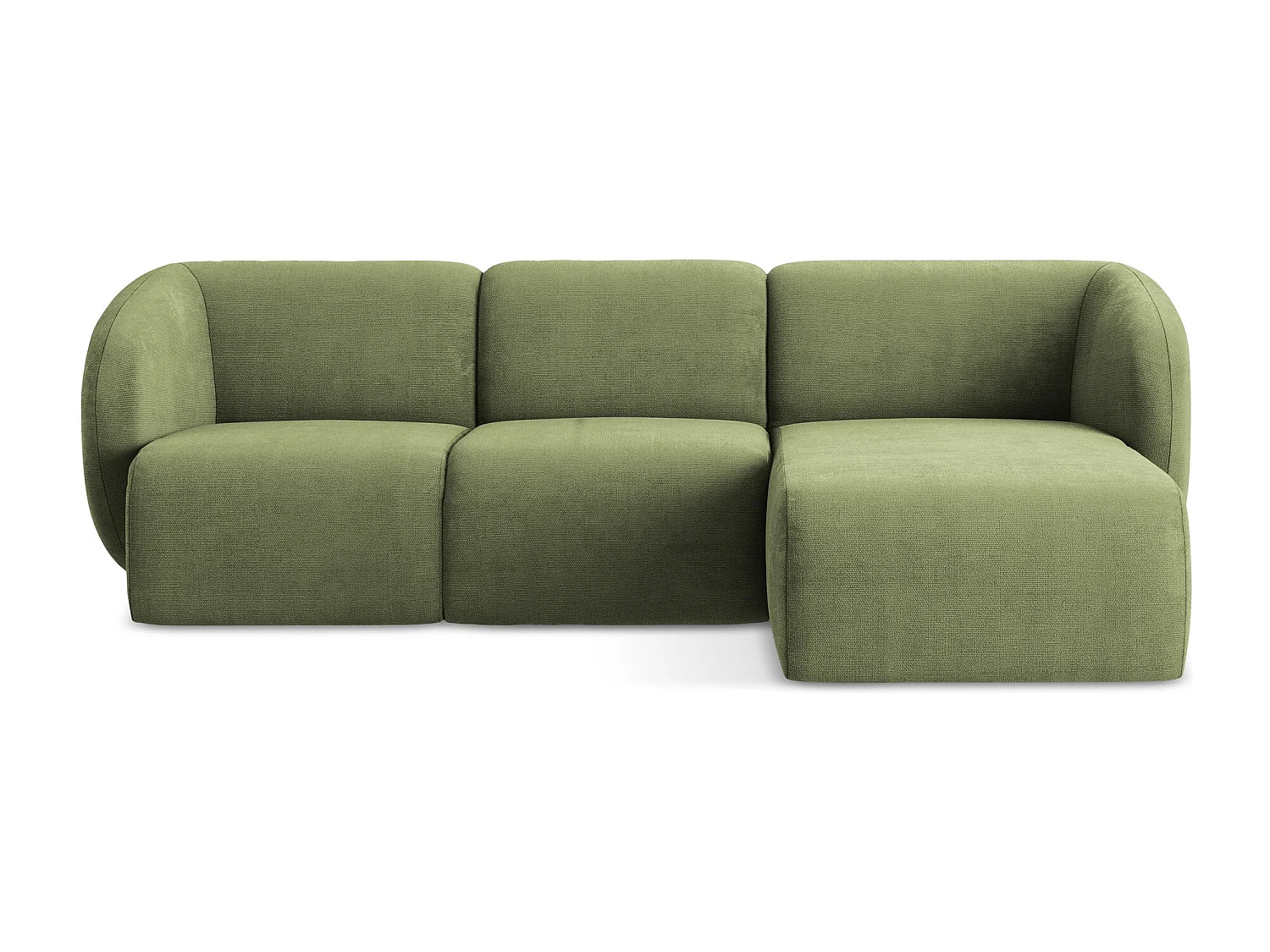 3-Sitzer Modulares Ecksofa - Ecke Rechts - Chenille - Grün - LANI