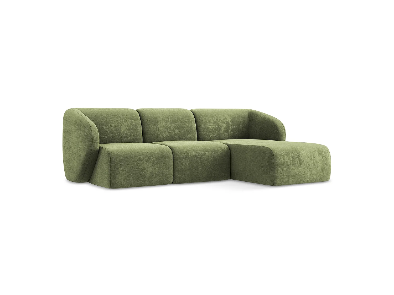 3-Sitzer Modulares Ecksofa - Ecke Rechts - Chenille - Grün - CERVO