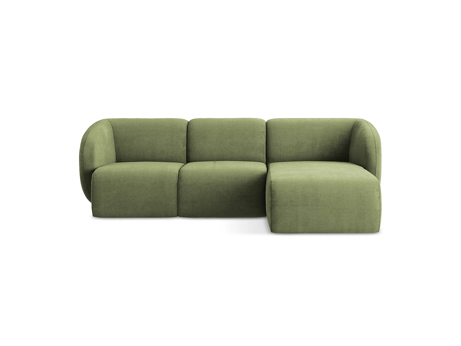 3-Sitzer Modulares Ecksofa - Ecke Rechts - Chenille - Grün - CERVO