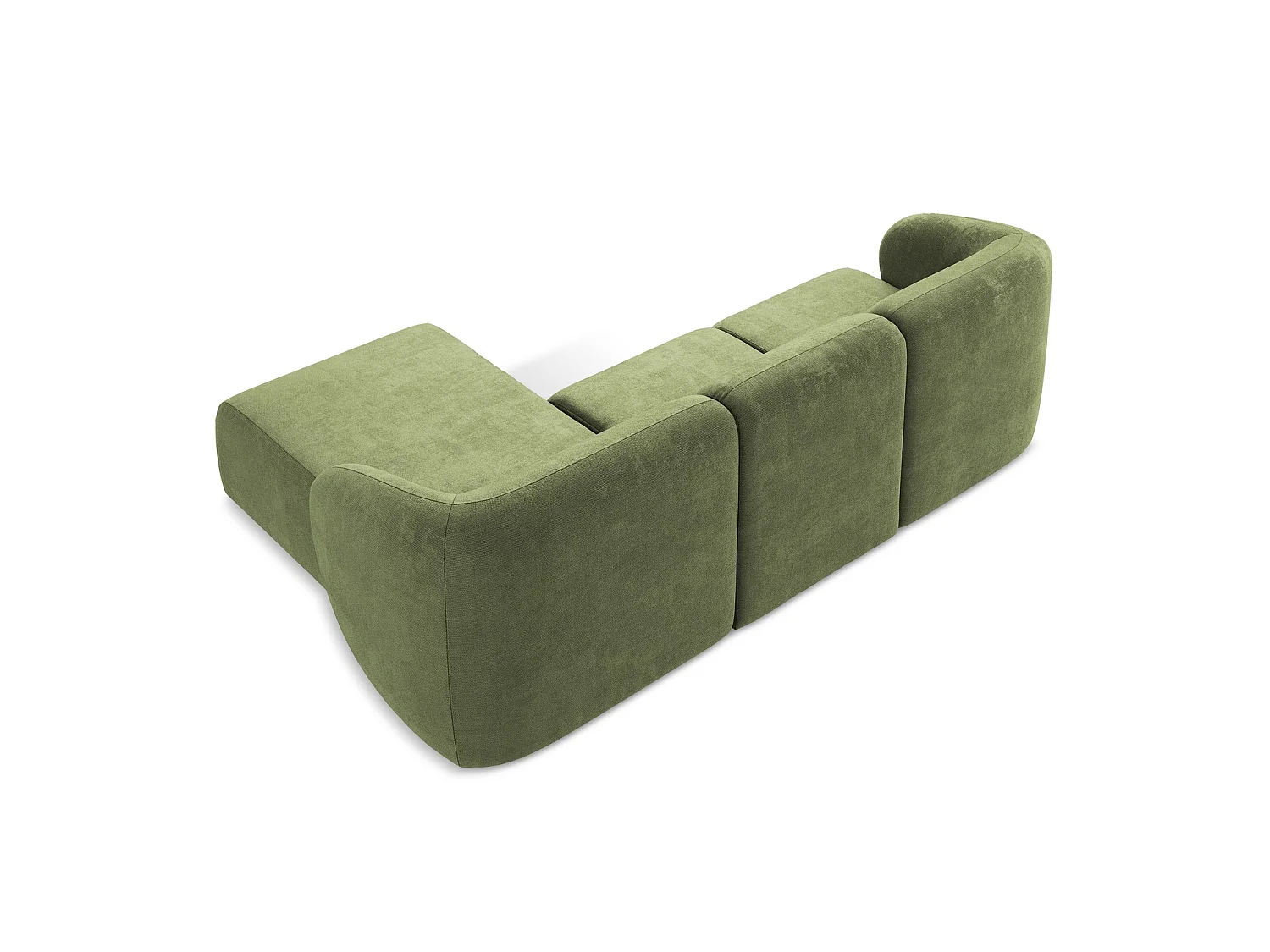 3-Sitzer Modulares Ecksofa - Ecke Rechts - Chenille - Grün - CERVO