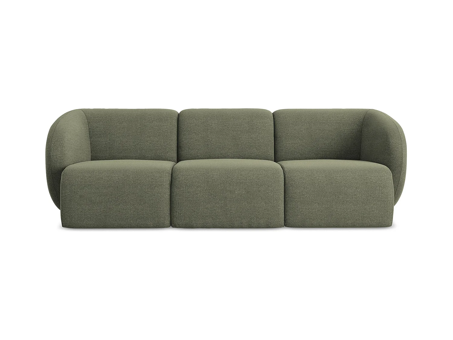 Modulares 3-Sitzer Sofa - - Bouclé - Olive - LANI
