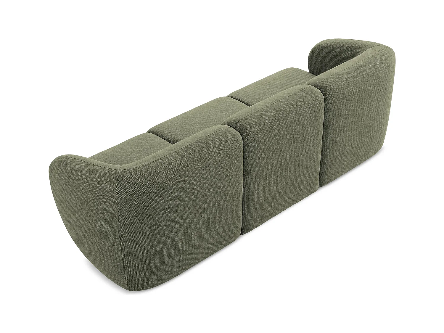 Modulares 3-Sitzer Sofa - - Bouclé - Olive - LANI