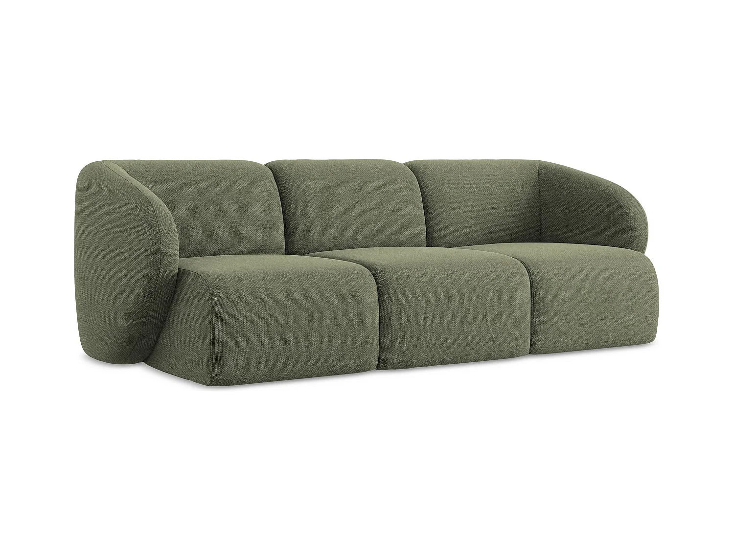 Modulares 3-Sitzer Sofa - - Bouclé - Olive - LANI