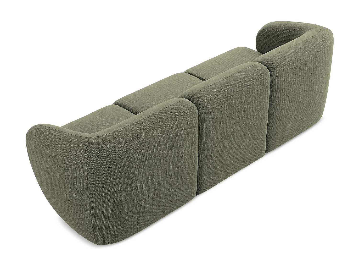 Canapé modulable 3 places en tissu bouclette - olive - LANI