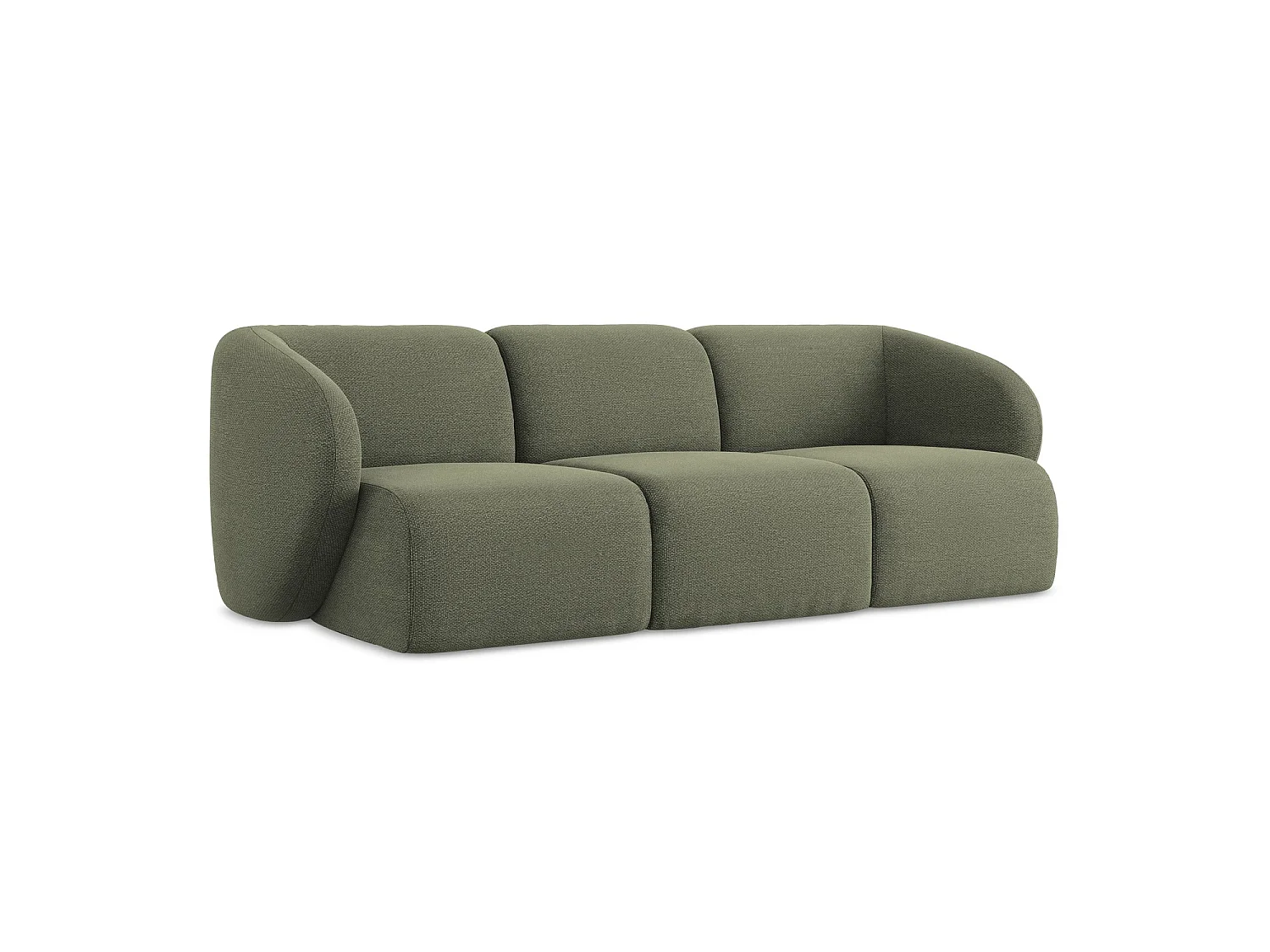 Modulares 3-Sitzer Sofa - - Bouclé - Olive - CERVO